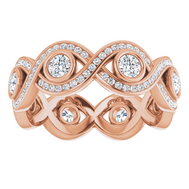 1.25 ct. Round Diamond Eternity Band Vintage Inspired Diamond Ring-VIRABYANI